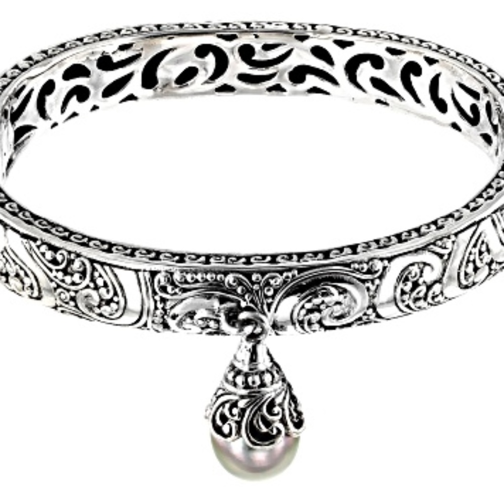 Black Pearl Sterling Silver Bracelet